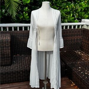 White beach cover up kimono